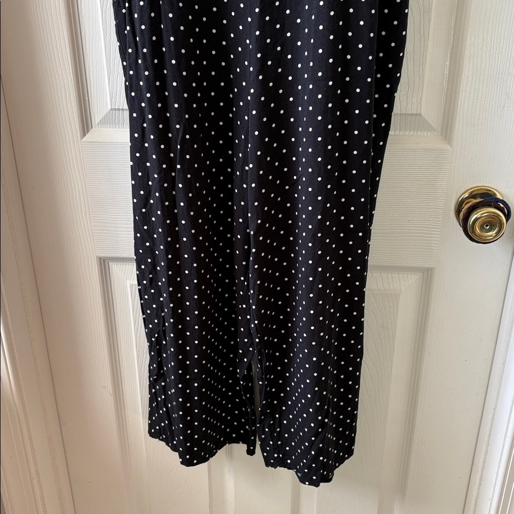 Old Navy Black Polka Dot Cropped Strap Jumpsuit - Picture 6 of 10